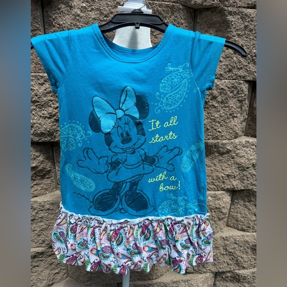Blue Minnie Mouse Dress with Paisley top/tunic